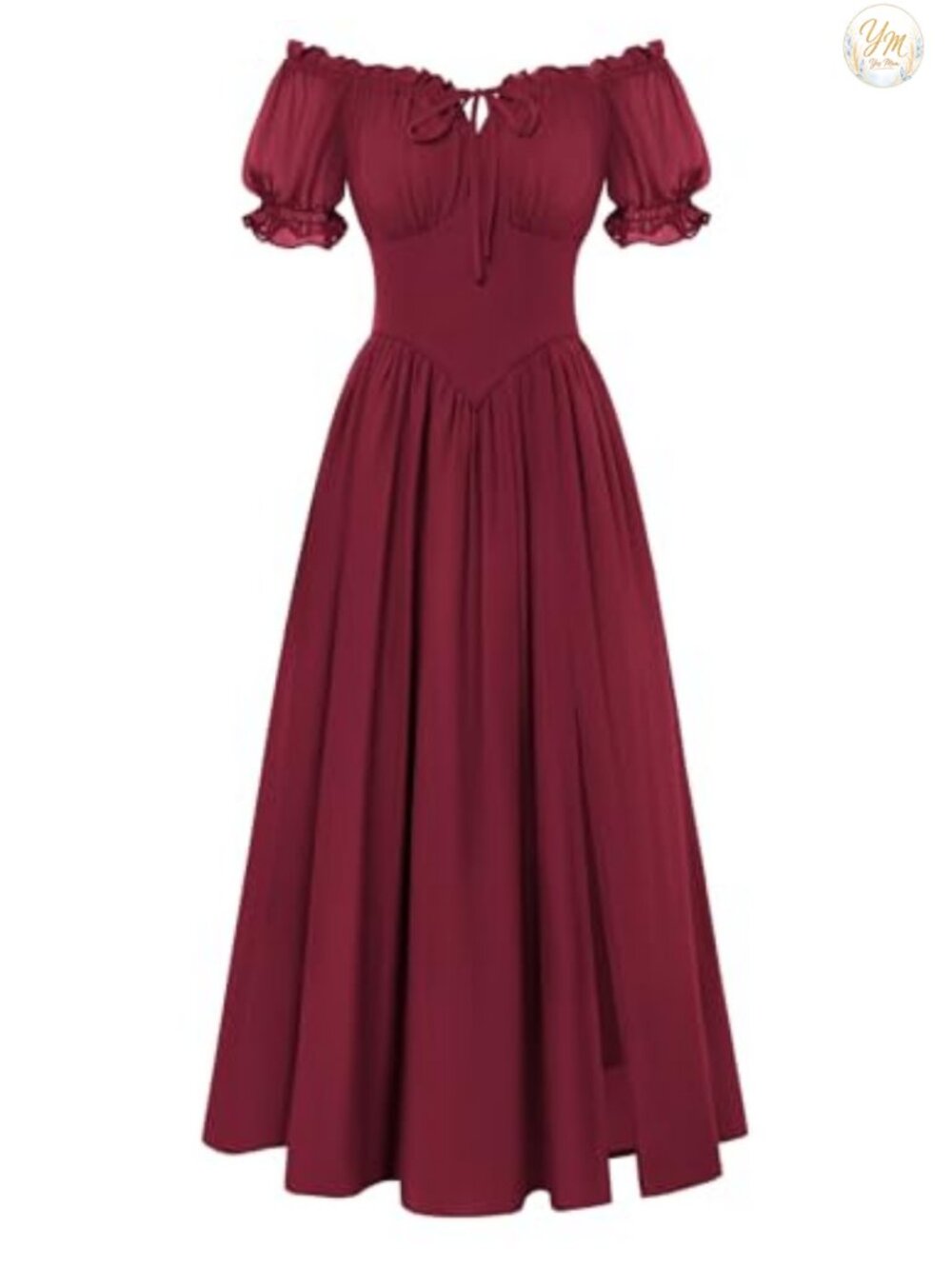 Renaissance Off Shoulder Corset Dress Chiffon Smocked Back